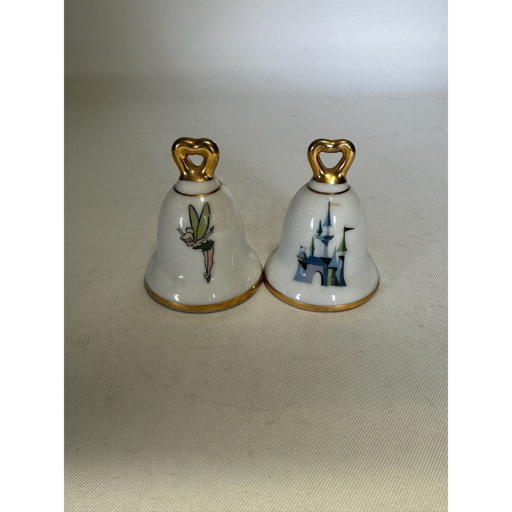 Vintage 1960s Disneyland Tinker Bell & Castle Salt and Pepper Shakers - Japan